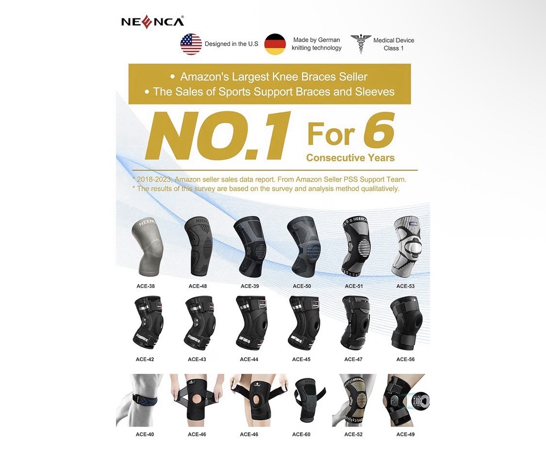 Medical Knee Compression Sleeve Brace, New Damaged Box