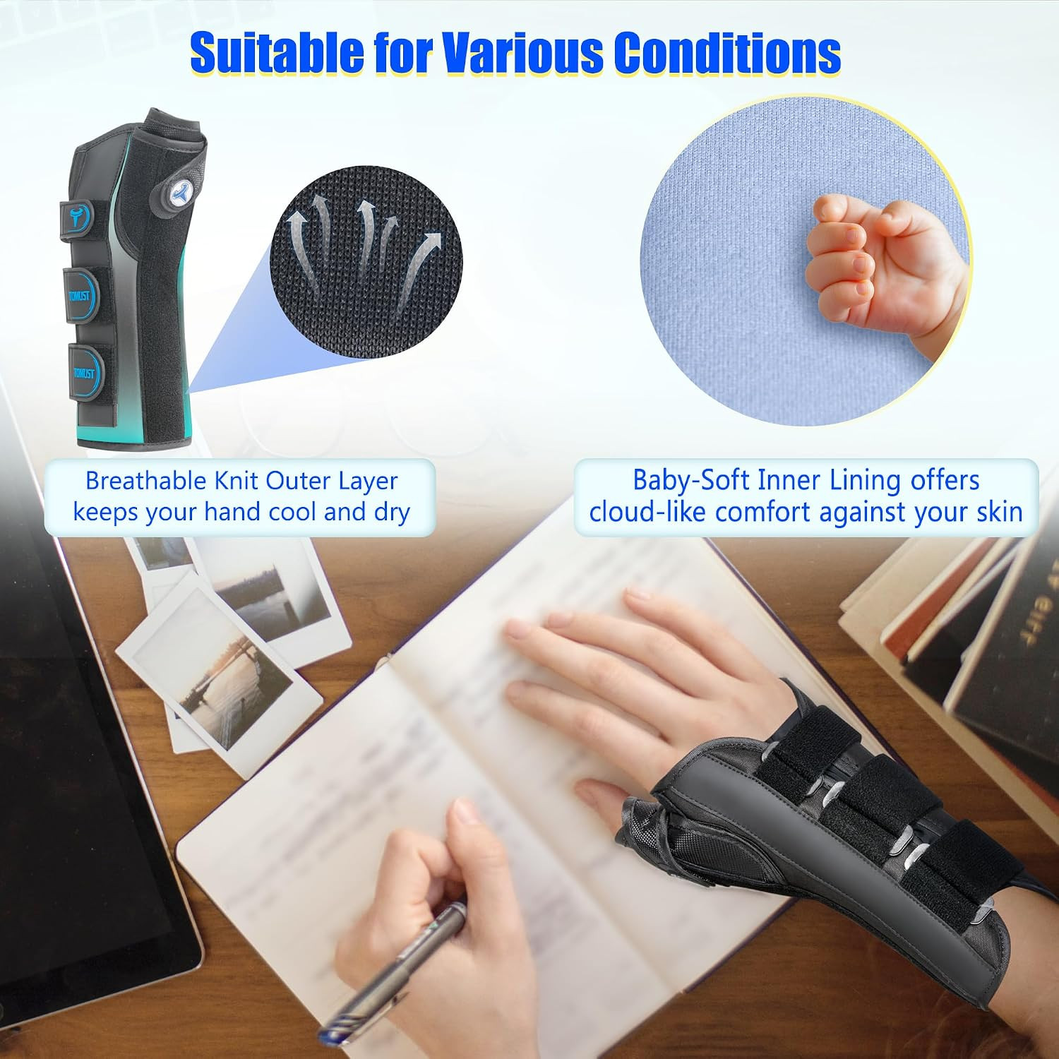Thumb Spica Brace for Thumb Arthritis & Tendonitis, Wrist and Thumb Support S…