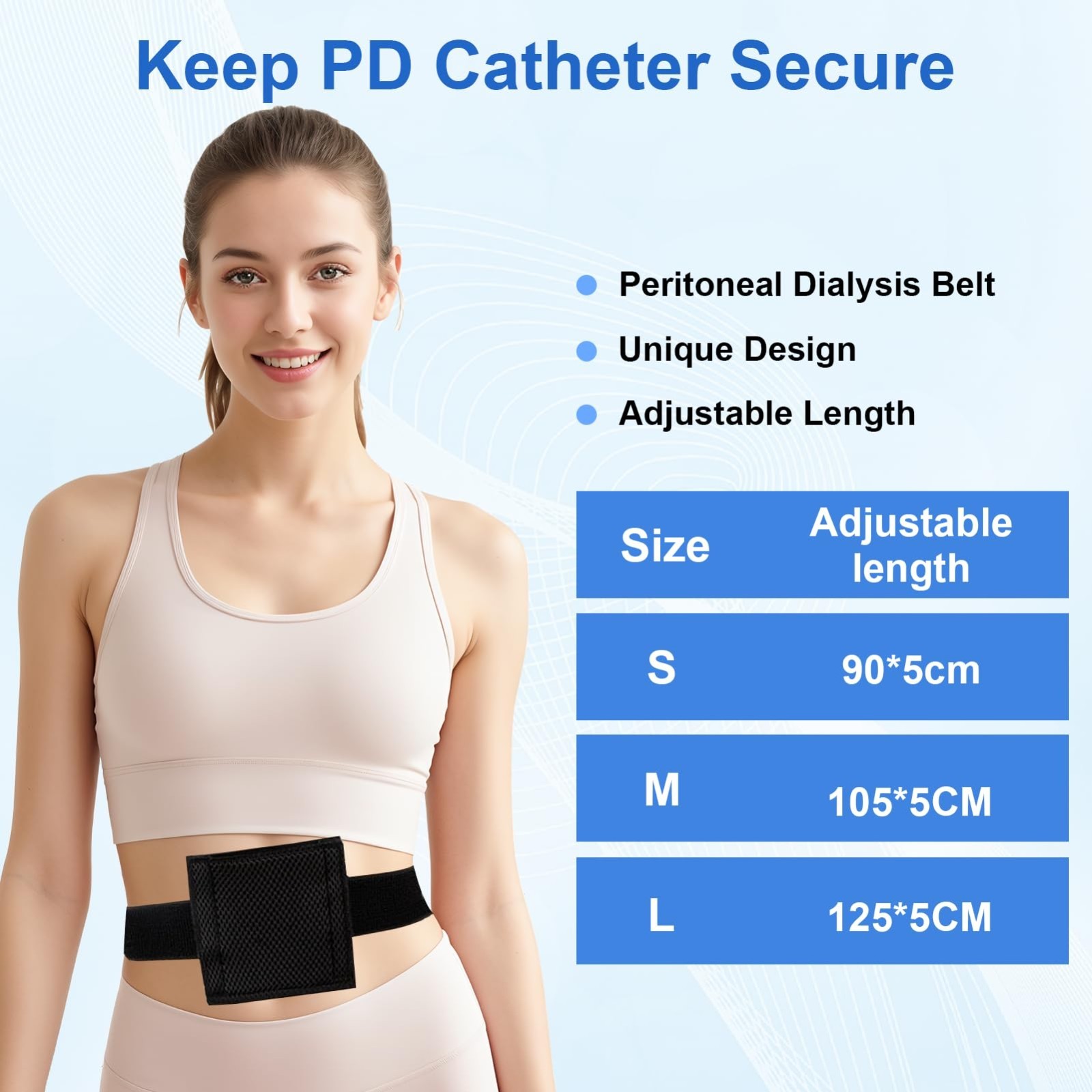 5PCS Breathable Dialysis Belt Set, Comfortable Peritoneal & G Tube Accessories,
