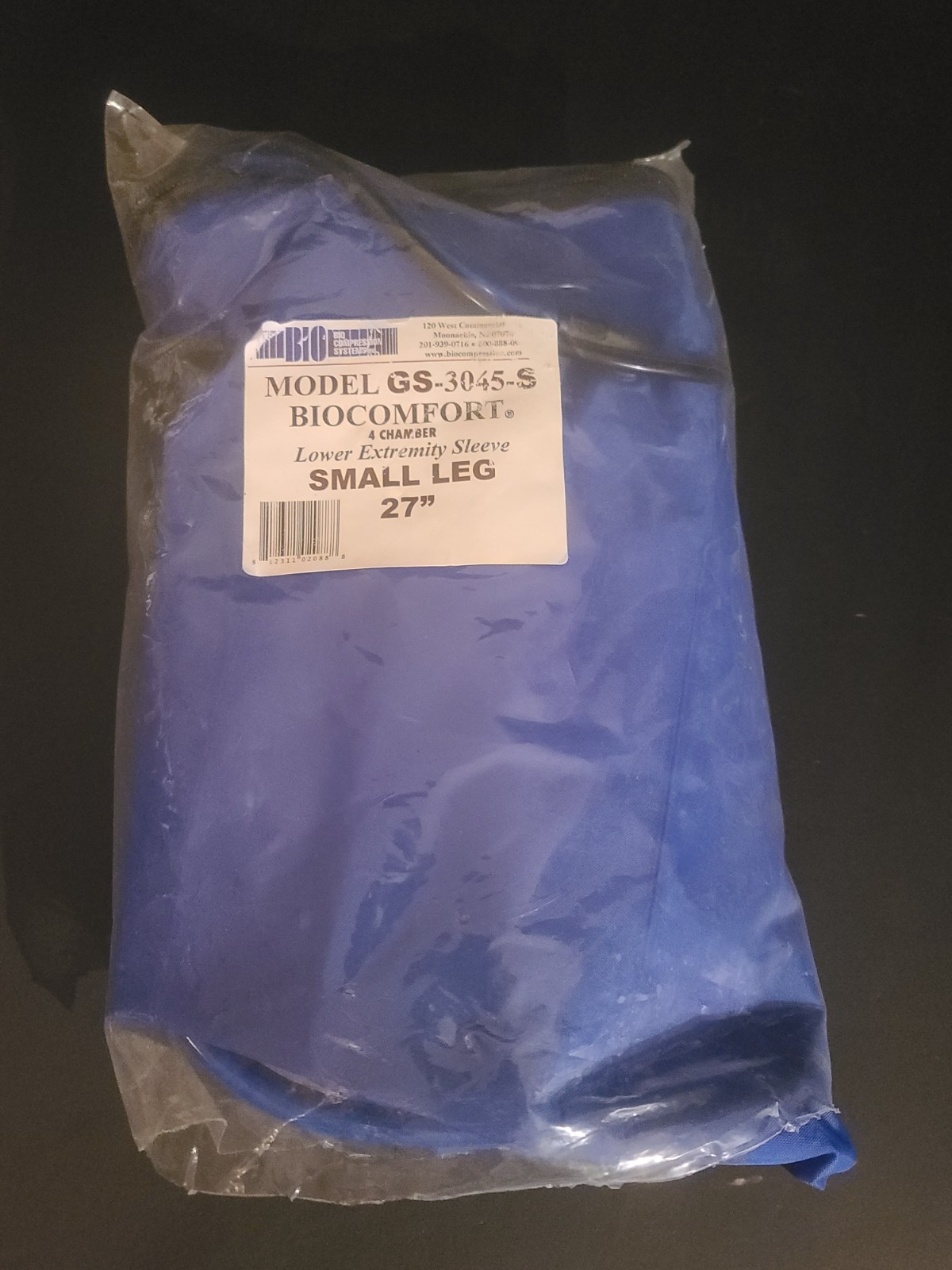 Biocomfort Bio Compfort Lower Extremity Sleeve Compression Garment SMALL Leg