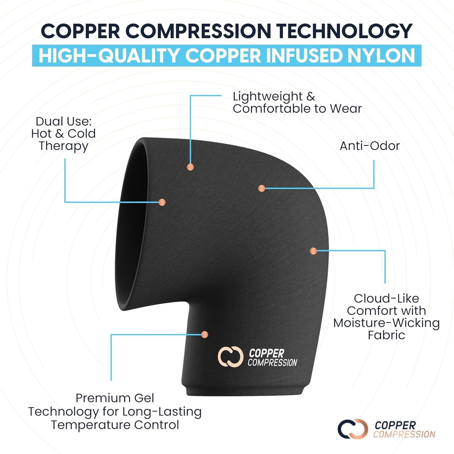 Copper Compression CopperFreeze Knee Sleeve Hot & Cold Therapy