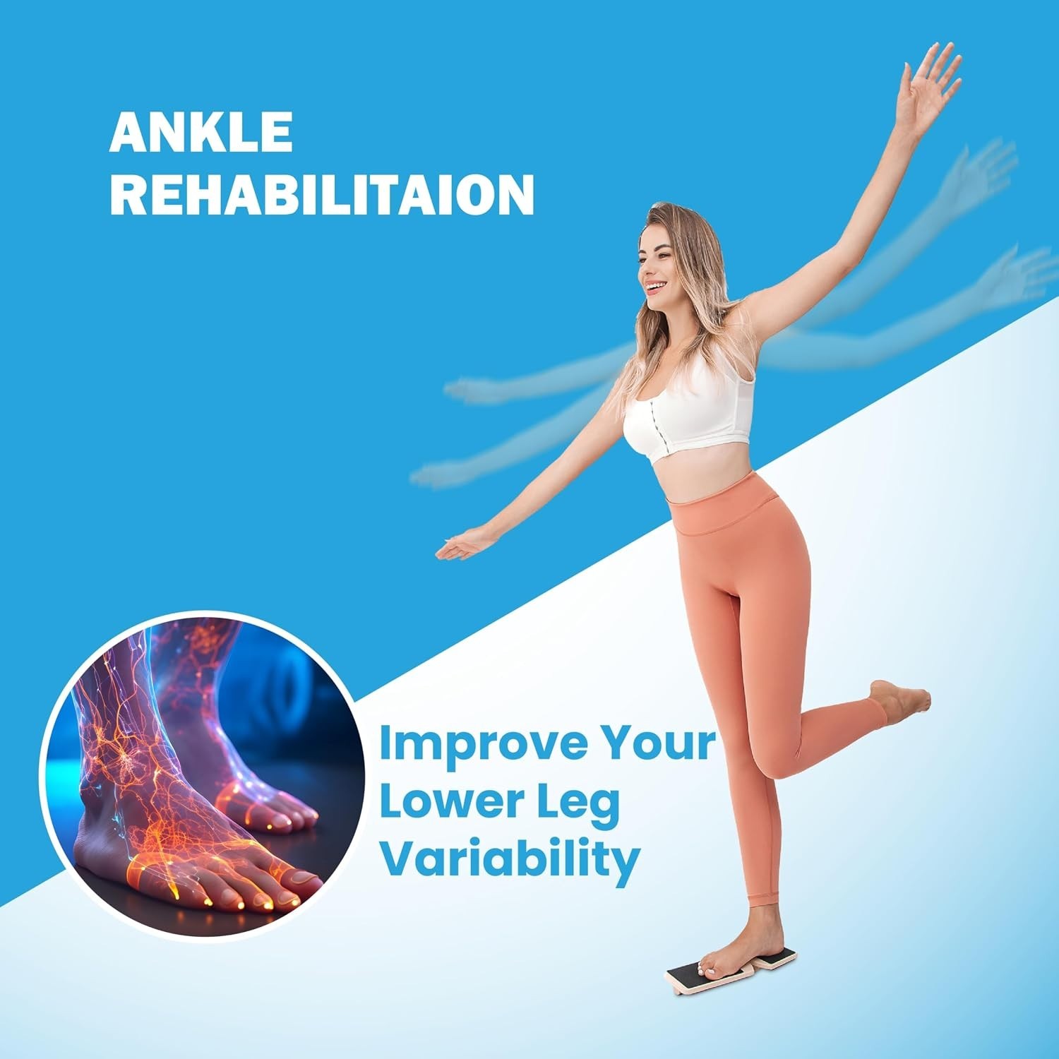 Single Leg Foot Board – Ankle & Foot Exerciser Strengthener, Physical Therapy…