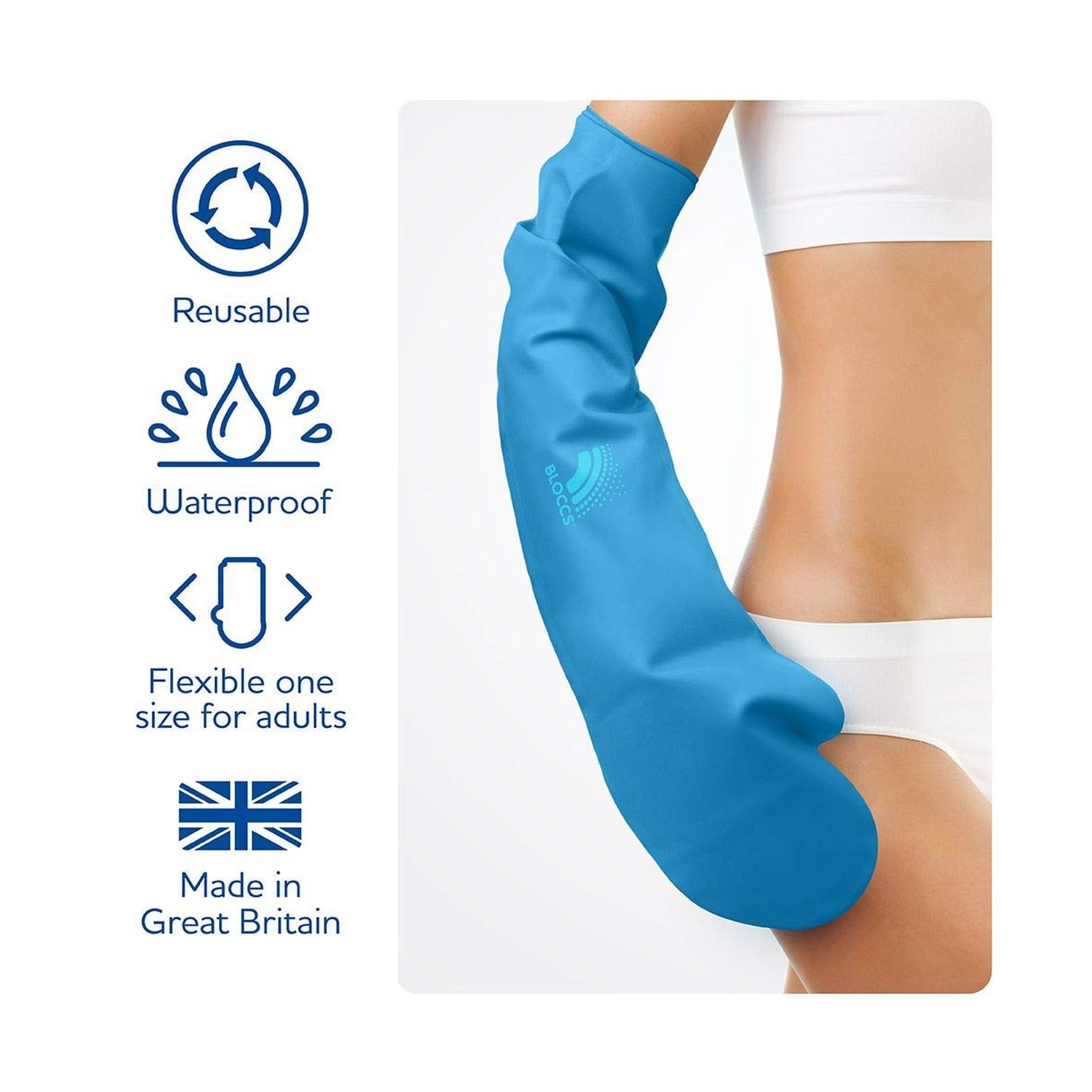 Bloccs Waterproof Cast Shower Cover Arm – #AFA72 – Adult Full Arm