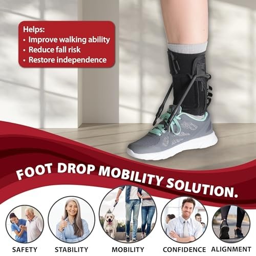 Foot Drop Brace for Walking Adjustable Dorsiflexion Support M/L