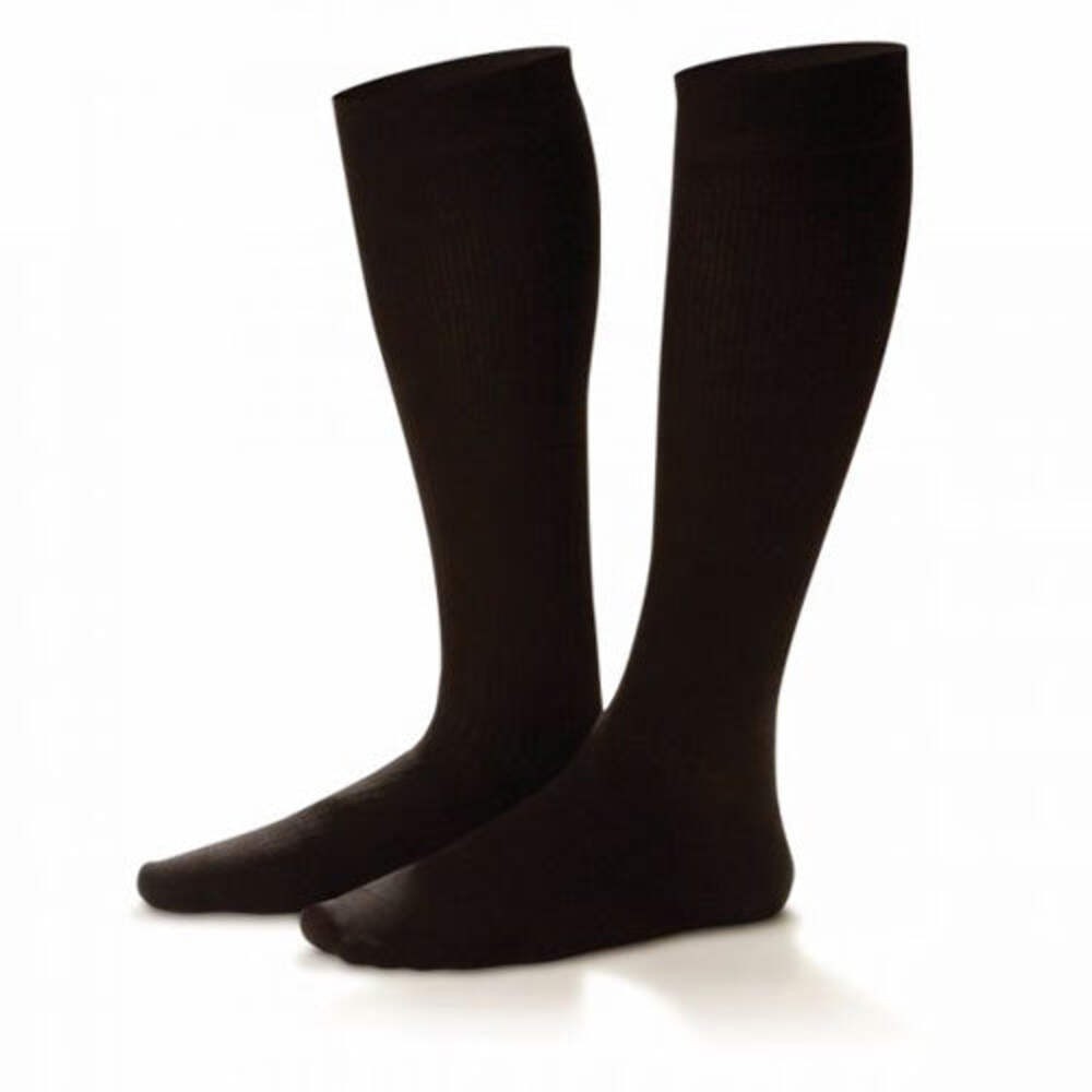 Mens Support Dress Socks Firm 20-30 Black Large Adult Pair