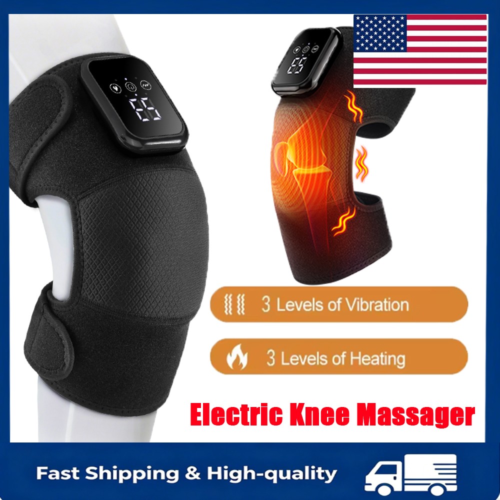 Electric Heated Knee Leg 3 Modes Massager Brace with Vibration Pain Relief