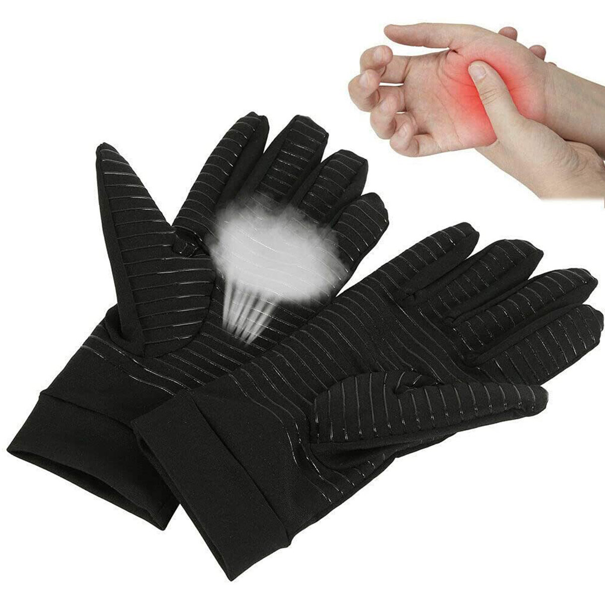 2Pairs Compression Full Hand Gloves for Arthritis, Carpal Tunnel & Pain Relief