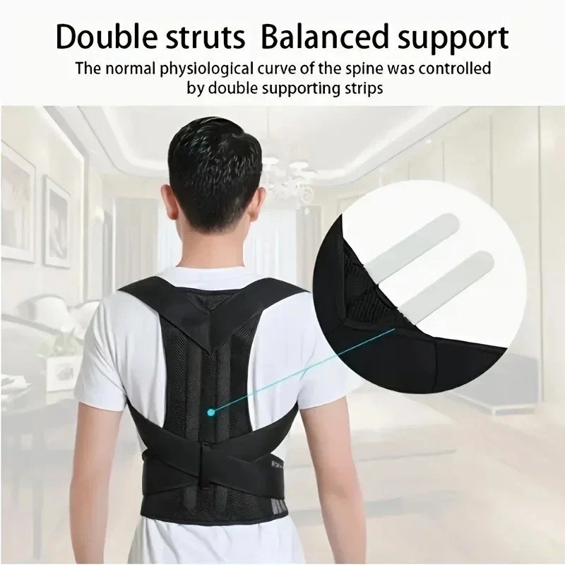 Adjustable Posture Corrector Low Back Support Shoulder Brace Belt for Men Women