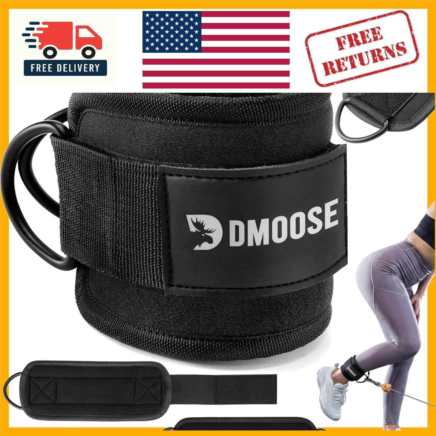 One Size Fits All Ankle Strap for Cable Machines – Comfort & Style for Workouts