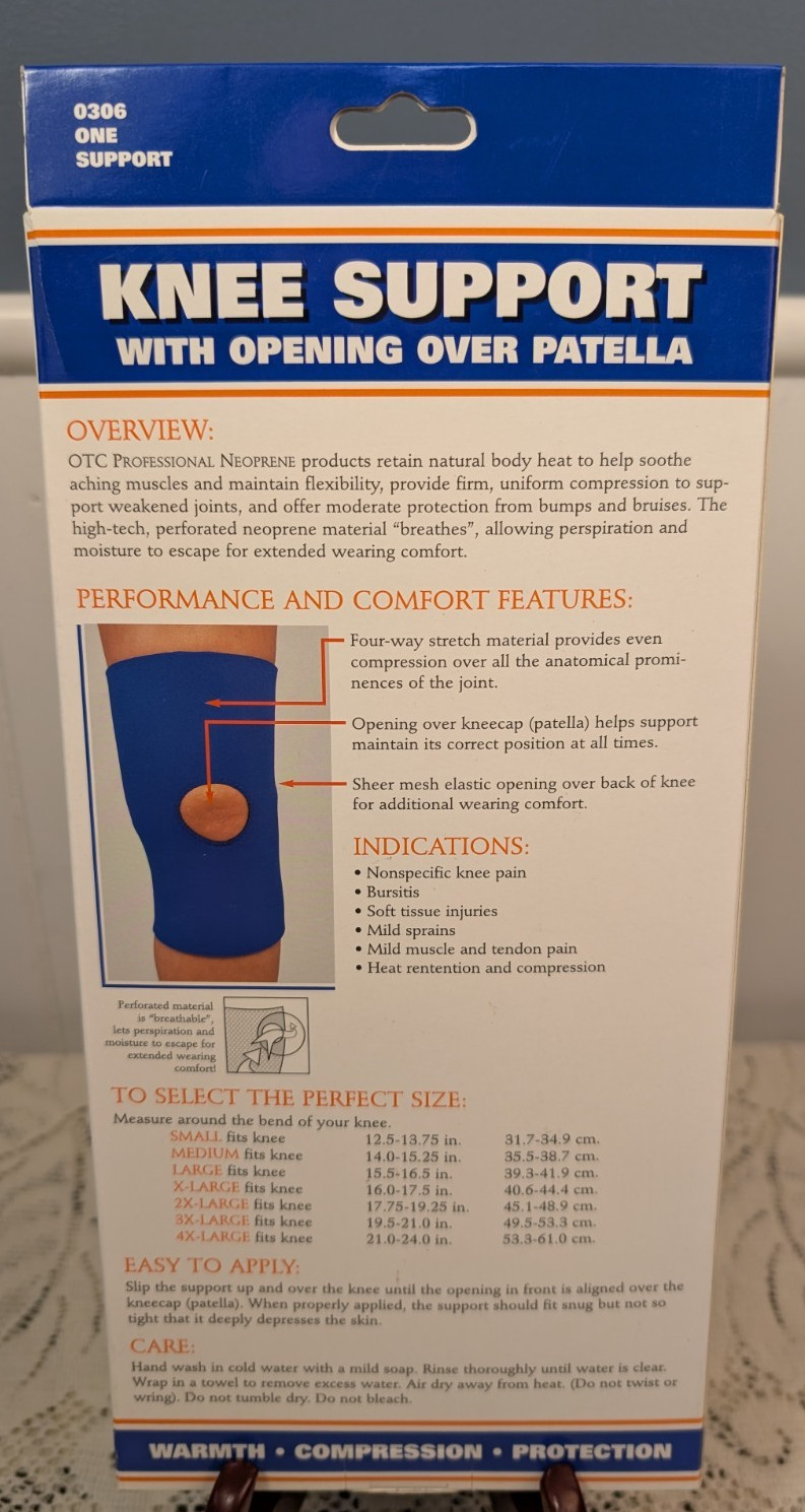NEW OTC Knee Support SIZE Small ~ COLOR BLUE