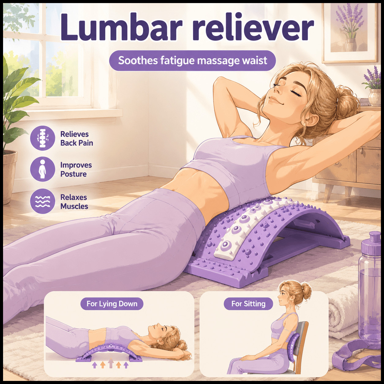 Four-Stage Adjustable Magnetic Back Stretcher And Posture Corrector – Ergonomic