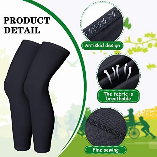 Geyoga 2 Pairs Compression Full Length Leg Sleeve Arm X-Large Black, White
