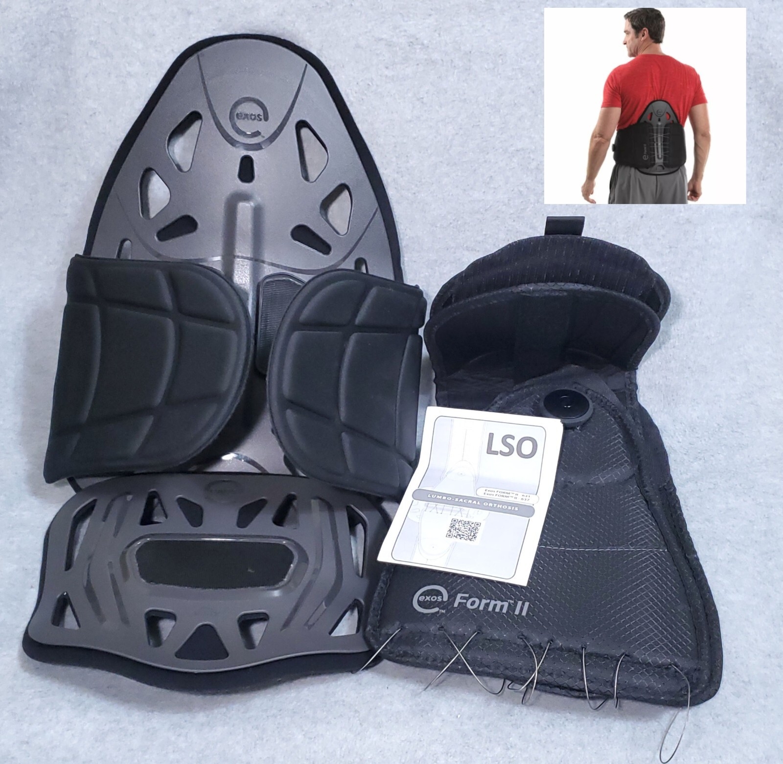 Exos Form II 637 Lumbar Support Brace Small/Medium POSTERIOR/ANTERIOR/SIDE PANEL