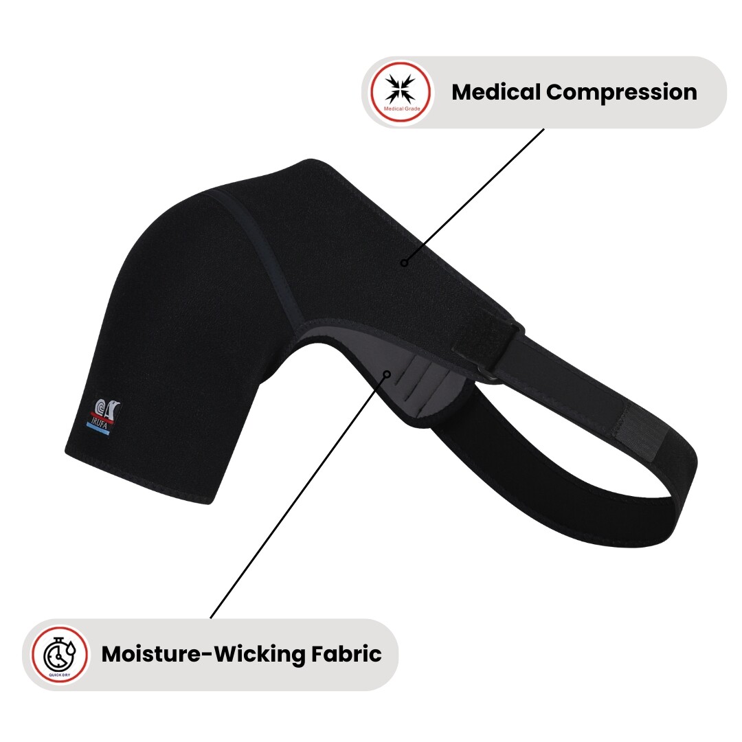 IRUFA 3D Breathable Cuff Shoulder Brace Support AC Joint Dislocated Injury