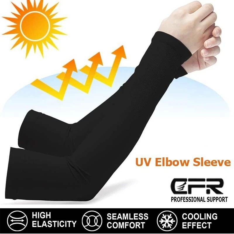 1/2 Pairs Arm Sleeve Sports Elbow Brace Support Wraps Compression UV Protect US