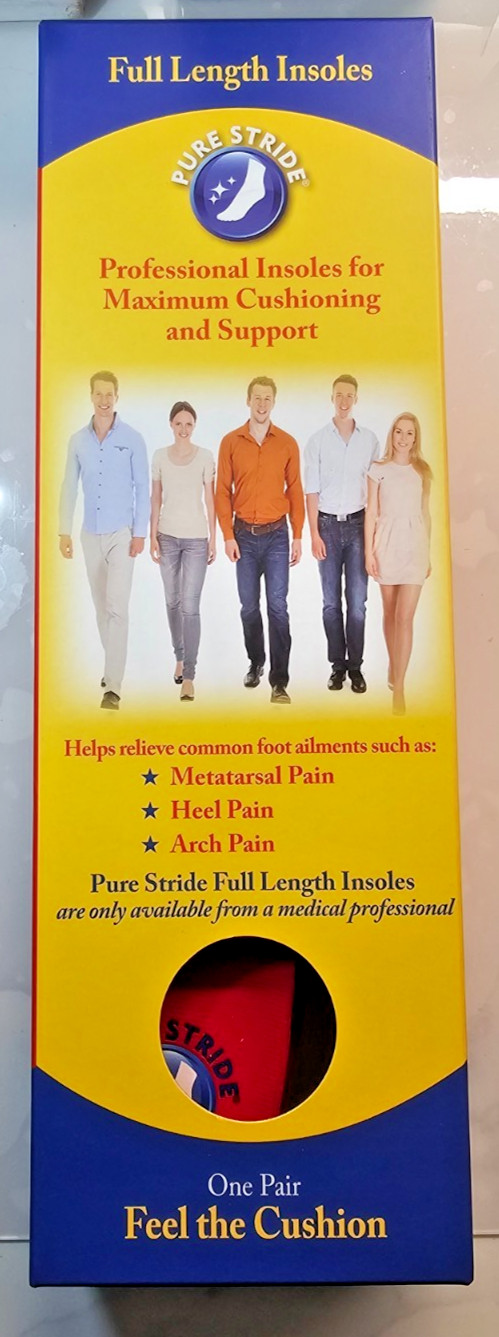 Pure Stride Professional Full Length Insoles Maximum Cushioning Shoe Insert
