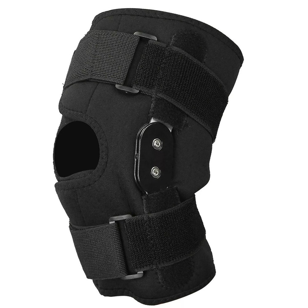 Compression Knee Brace Sleeve Joint Support Hinged Open Patella Stabilizer Wrap