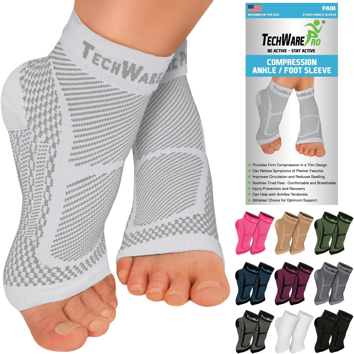 Compression Ankle Brace for Sprains, Achilles Tendonitis and Plantar Fasciitis
