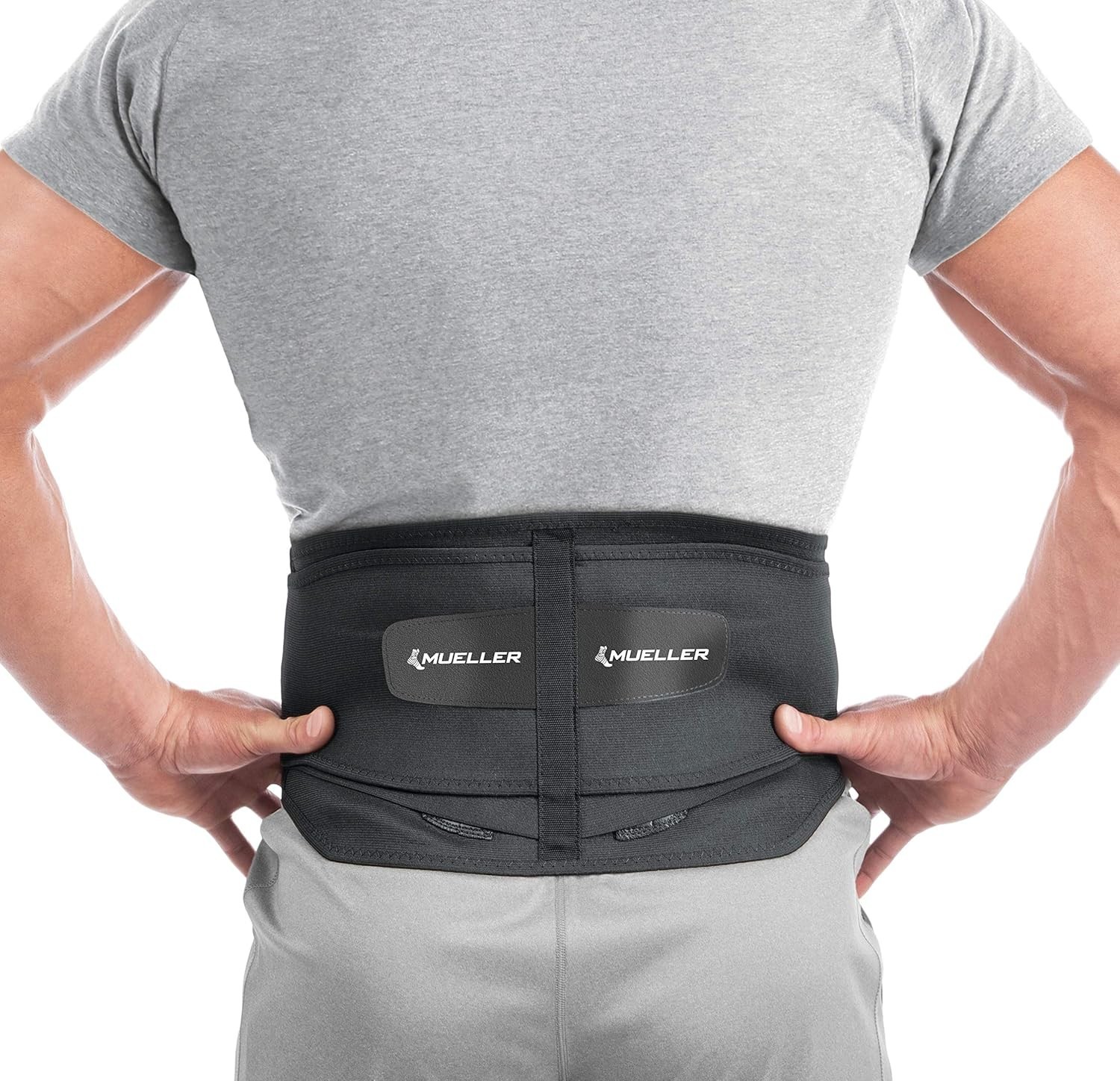 Mueller 255 Lumbar Support Back Brace with Removable Pad – Regular 28″-50″…