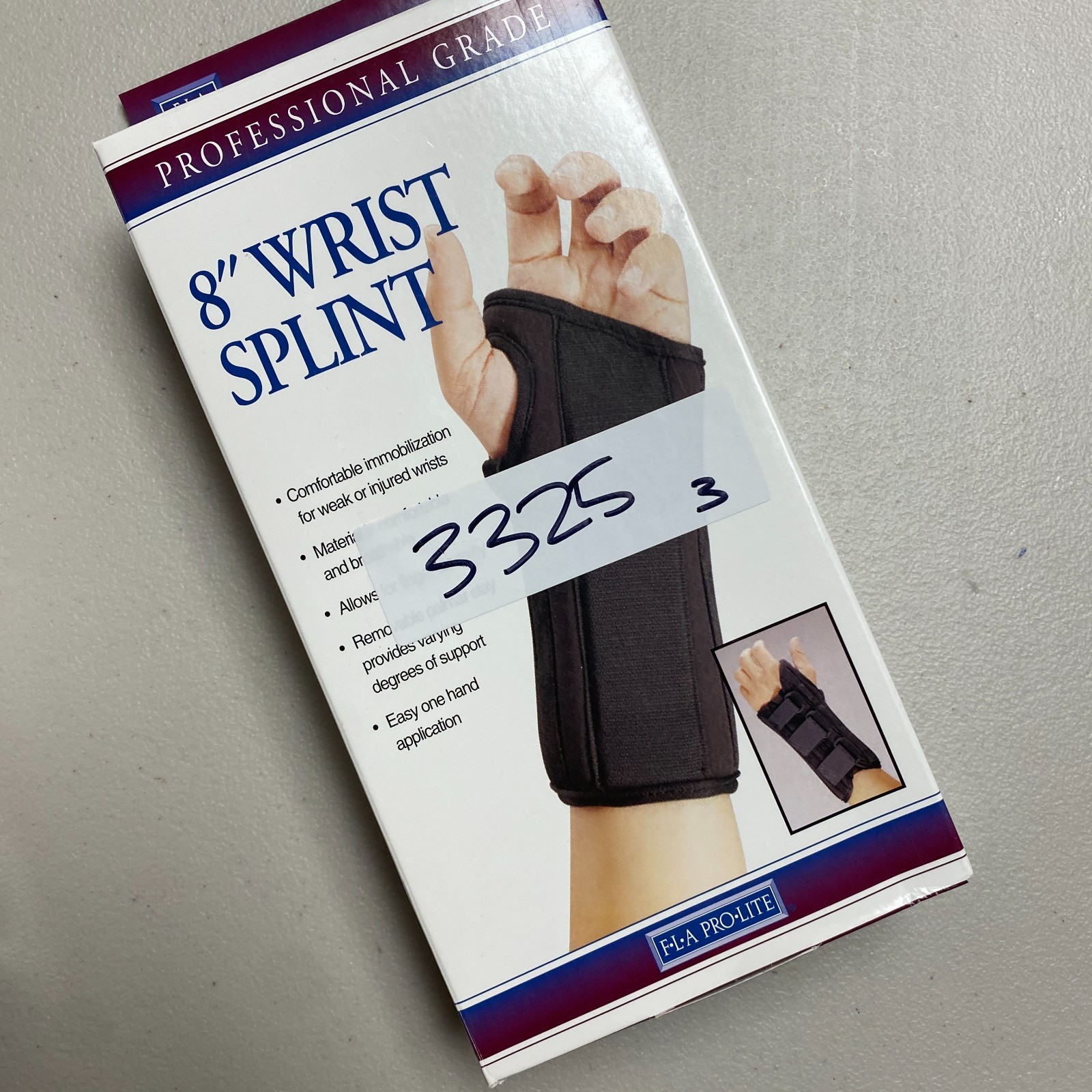 New Fla Pro Lite 8″ Wrist Splint Professional Grade Compression Large Right