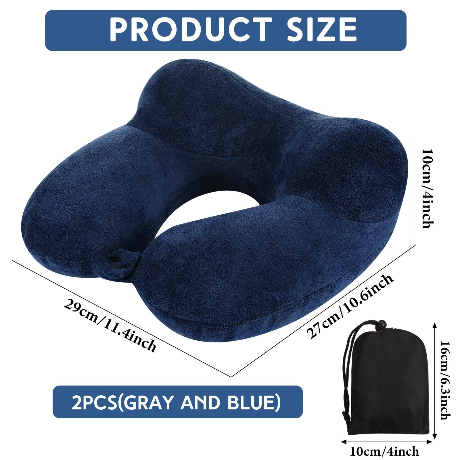 Sintuff 2 Pack Inflatable Travel Pillow for Airplanes Inflatable Neck Flight …