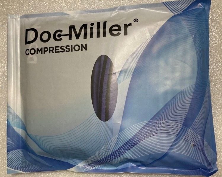 Doc Miller Open Toe Compression Sleeve 20-30mmHg Black Purple Gray X-Large