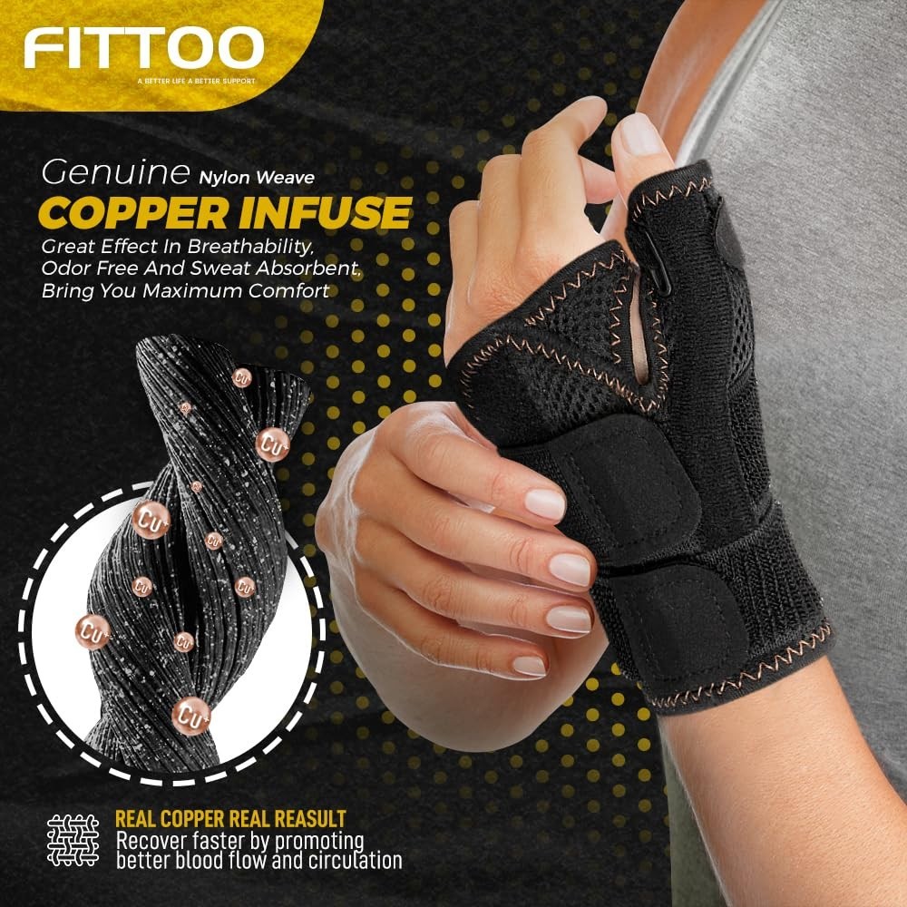 Copper Infused Thumb & Wrist Brace for Men and Women – Comfortable CMC Thumb …