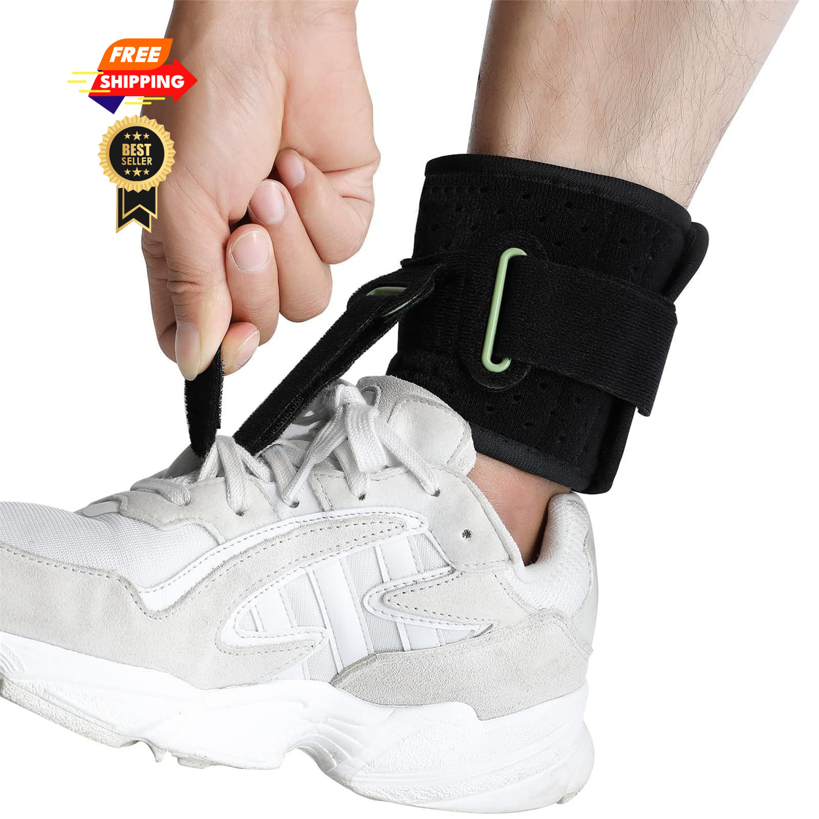 Adjustable Drop Foot Brace Up AFO 1 Count (Pack of 1), Black