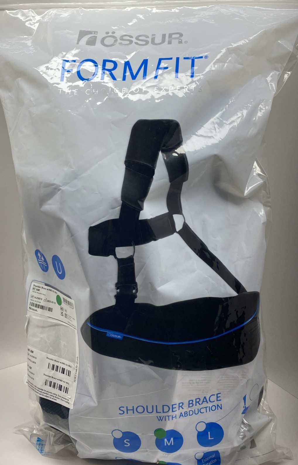 Ossur Form Fit Shoulder Brace w/Abduction Pad Size Medium 13.25-15.75” Ships Fas