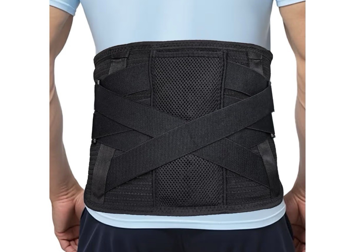 Adjustable Black Lumbar Support Belt, 3D-Knit Fabric, XL-XXL, Low Back Pain