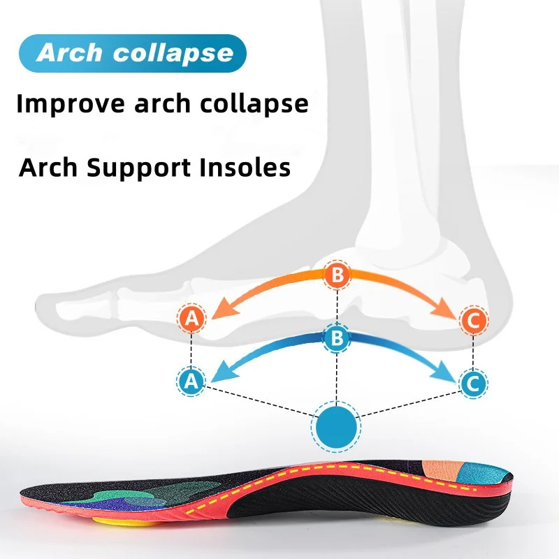 1 pair arch support Plantar fasciitis insoles Soft sole shock-absorbing sports s