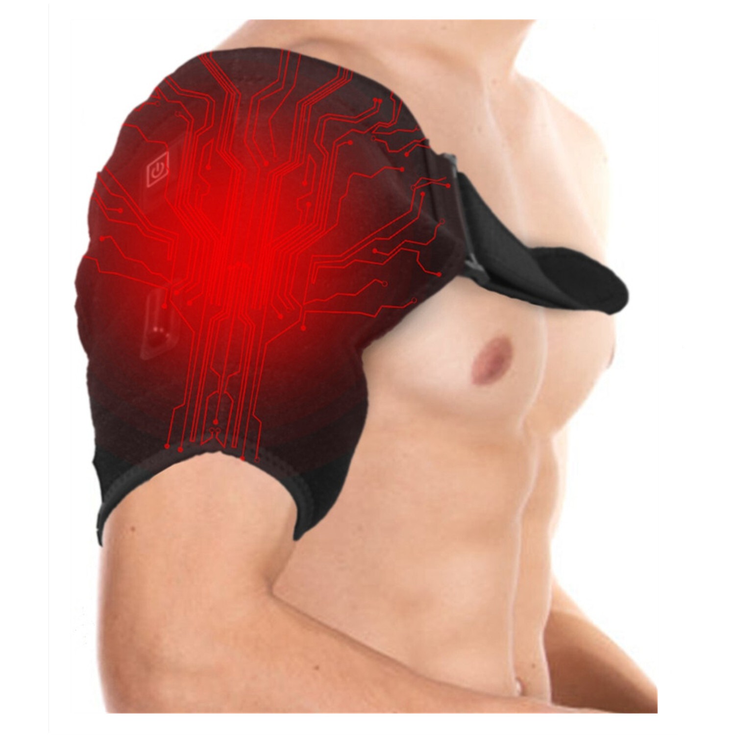 Adjustable Electric Heated Shoulder Joint Pad Wrap Brace Cold/Warm Therapy 3Mode