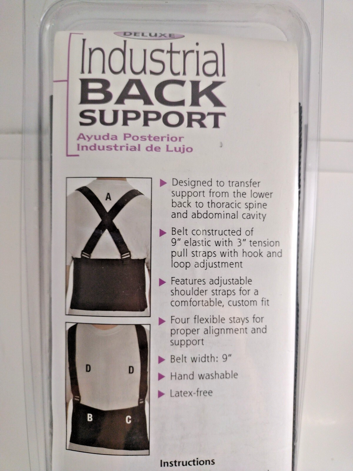 Back Support Industrial Orthopedic 49 – 54 Inch Waist Reduces Injury NEW XXL