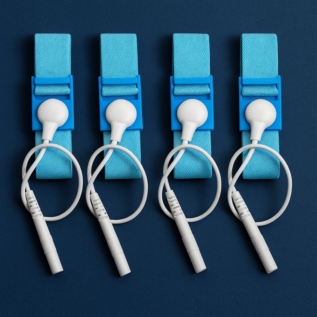 4Pcs Adjustable Conductive Wrist Straps with 4 Lead Wires, Compatible 2mm Pin