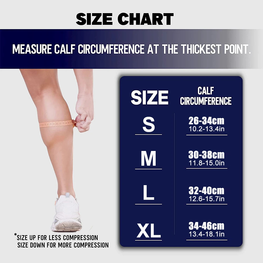 1Pair Calf Compression Sleeves for Men Women. Footless Socks Support for Running