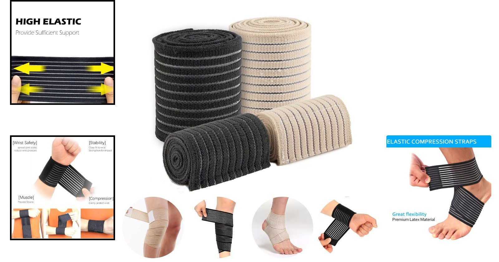 Universal Calf Compression Sleeves – 4 Pack Adjustable Support for All Body P…