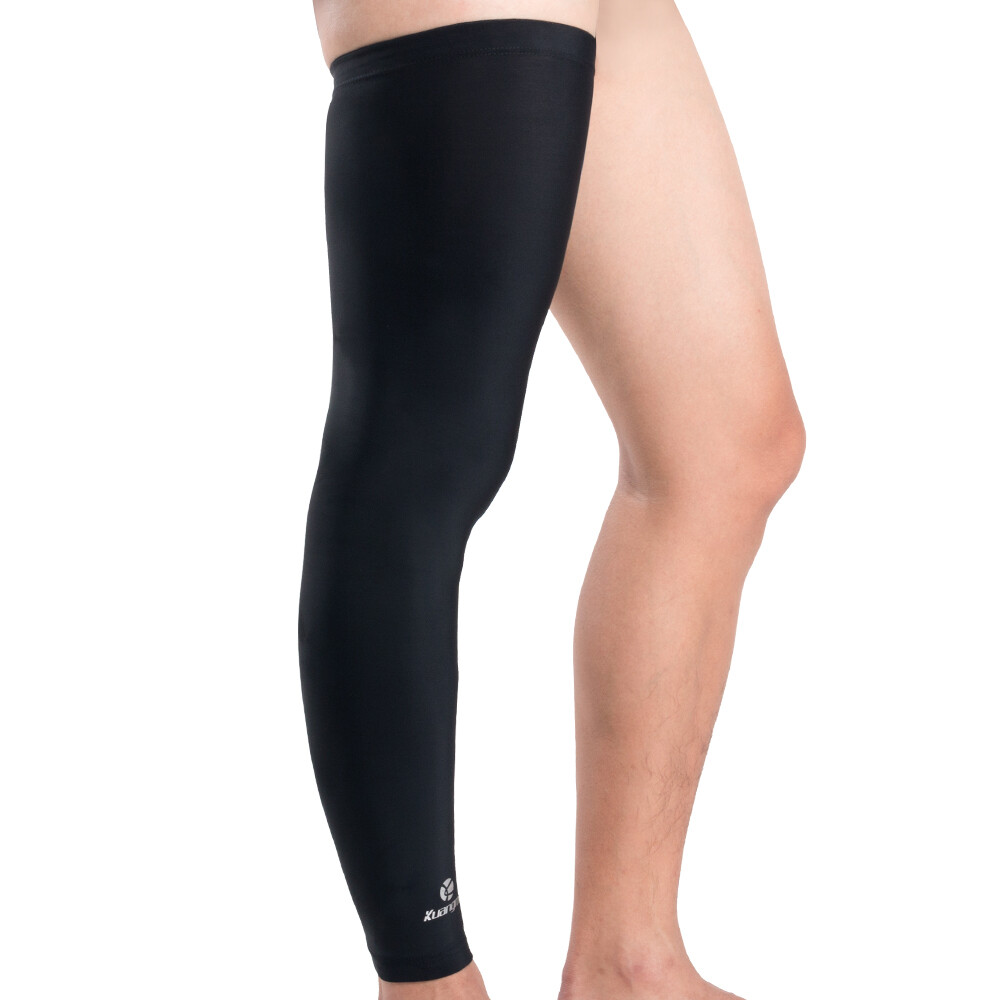 Kuangmi Long Knee Sleeve Compression Shin Guard Brace Support Protector Silk 1X