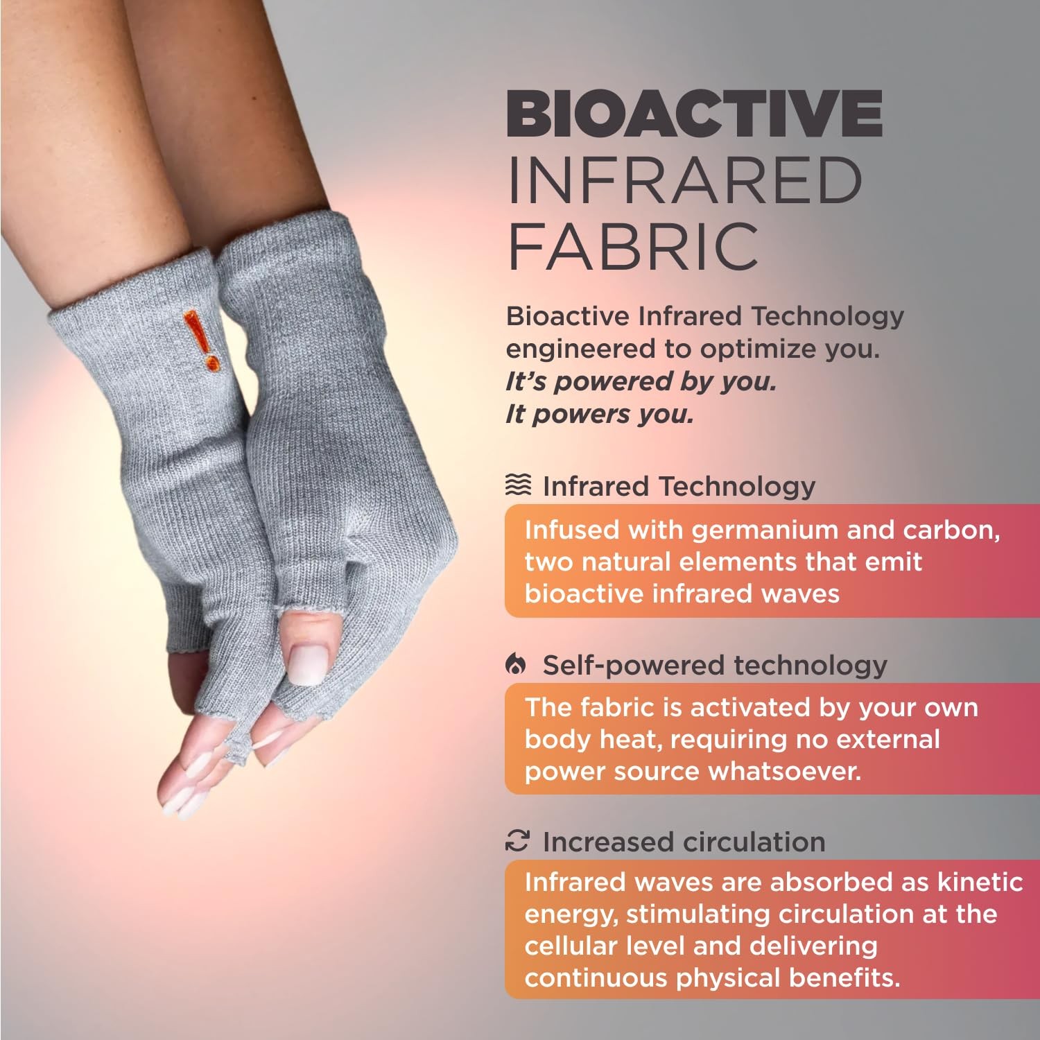 Fingerless Circulation Gloves Arthritis Gloves (Grey,Large)