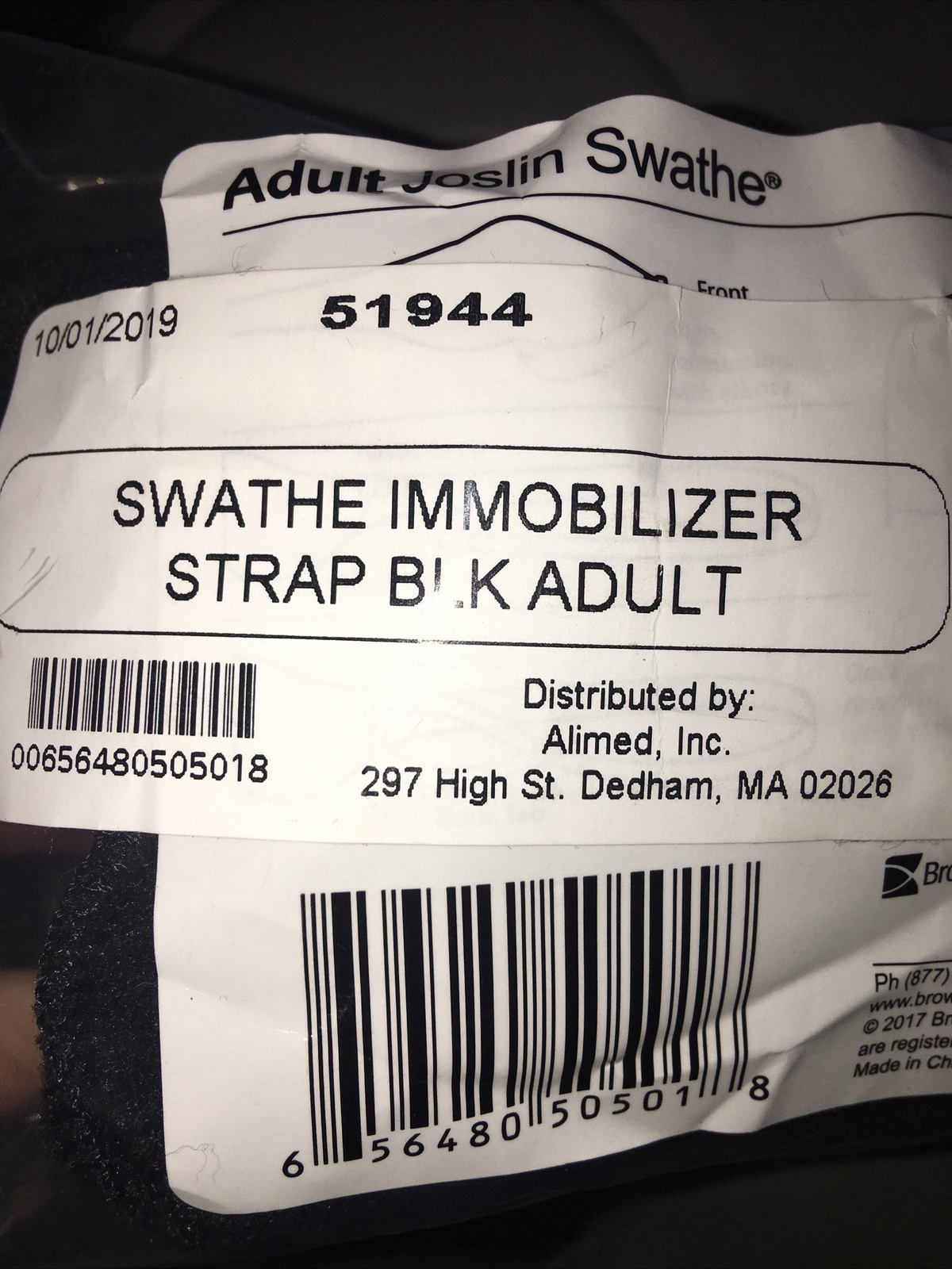Josling Swathe – Adult Sized Arm Immobilizer #50501 (90-275 lbs) New