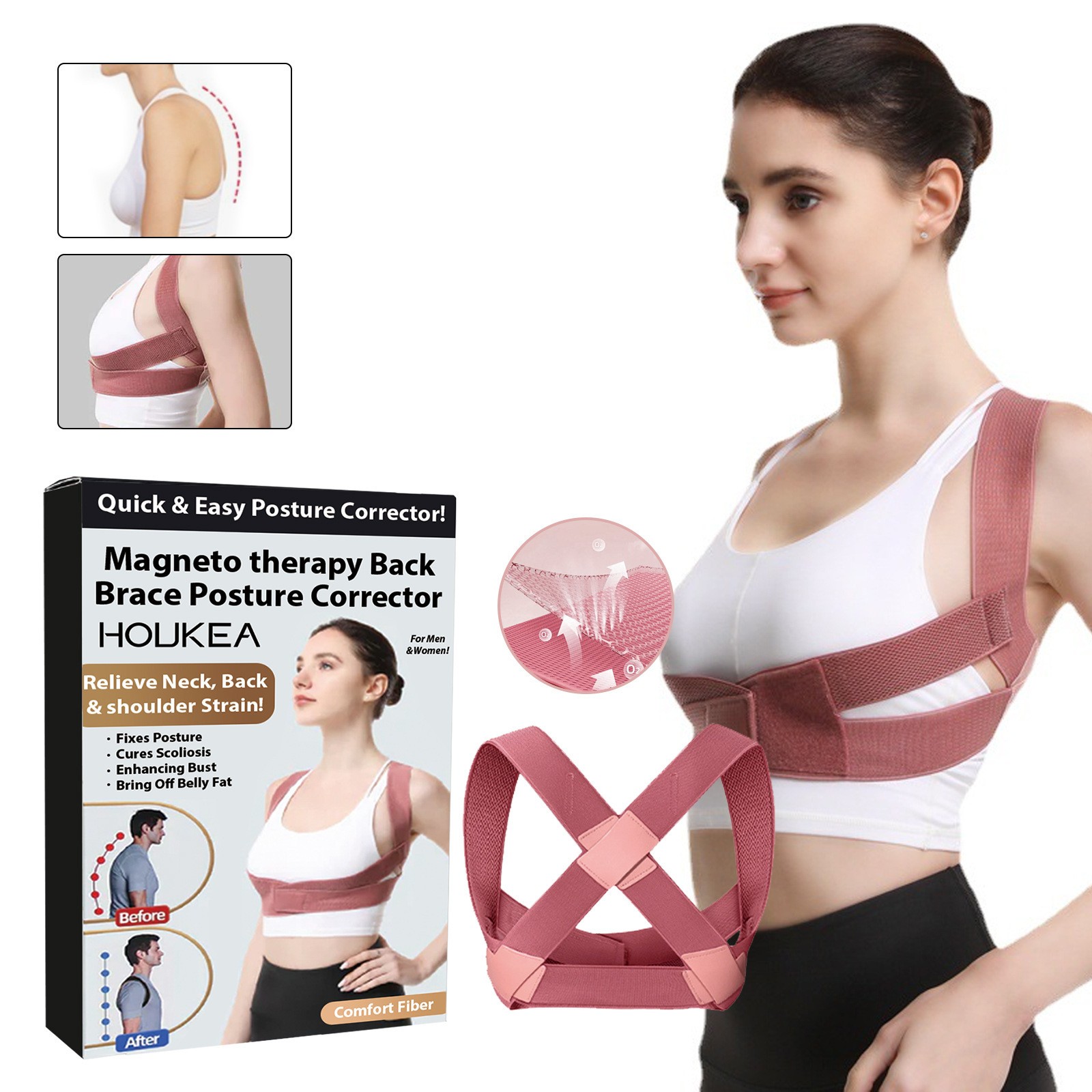 Posture Corrector Back Brace Pain Relief Spine Alignment Shoulder Support