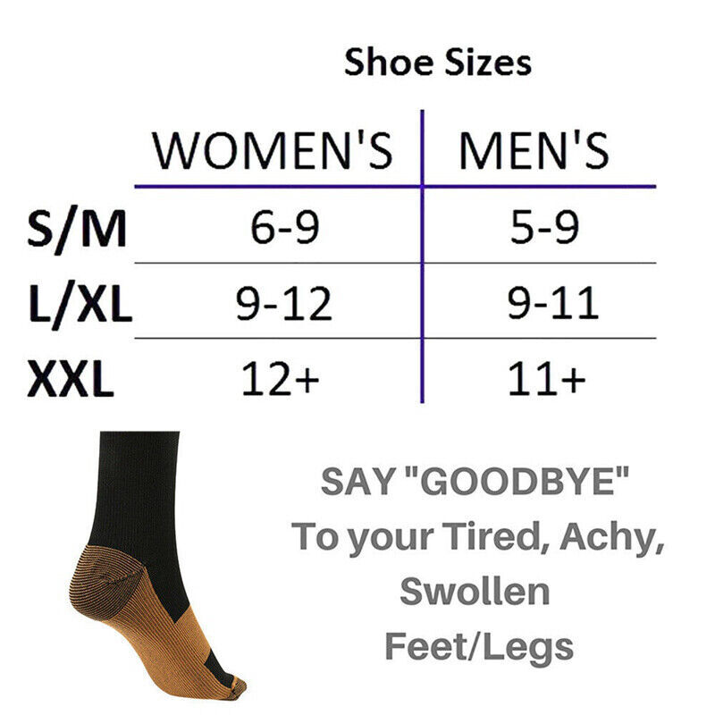 Medical Copper Compression Socks Use for Diabetic Socks, Reduce Swelling & Pain