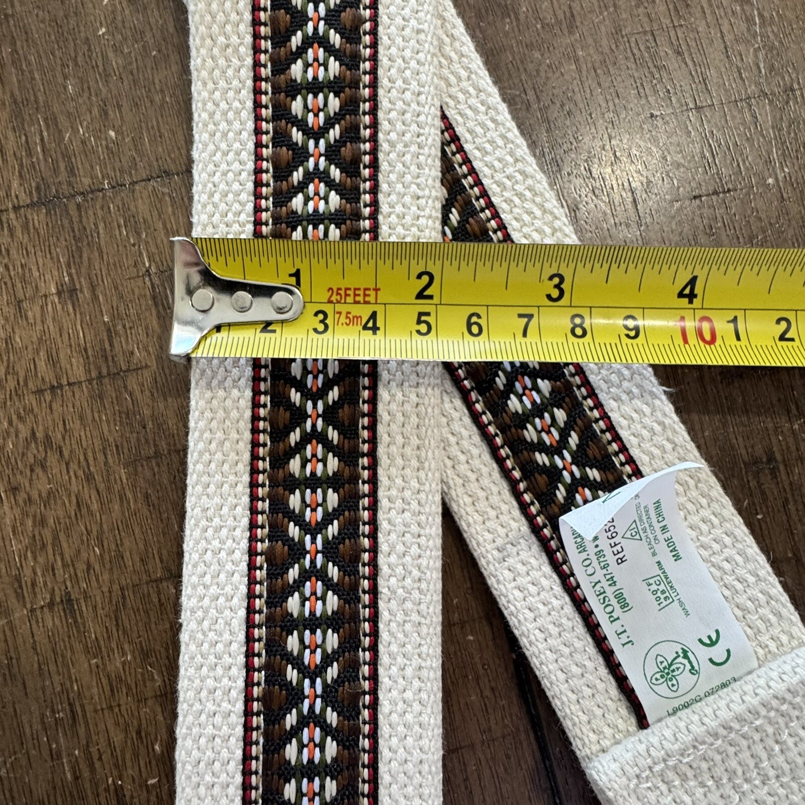 Posey Gate Strap Belt Canvas Southwestern Stitch Design Adjustable 48”x2” EUC!