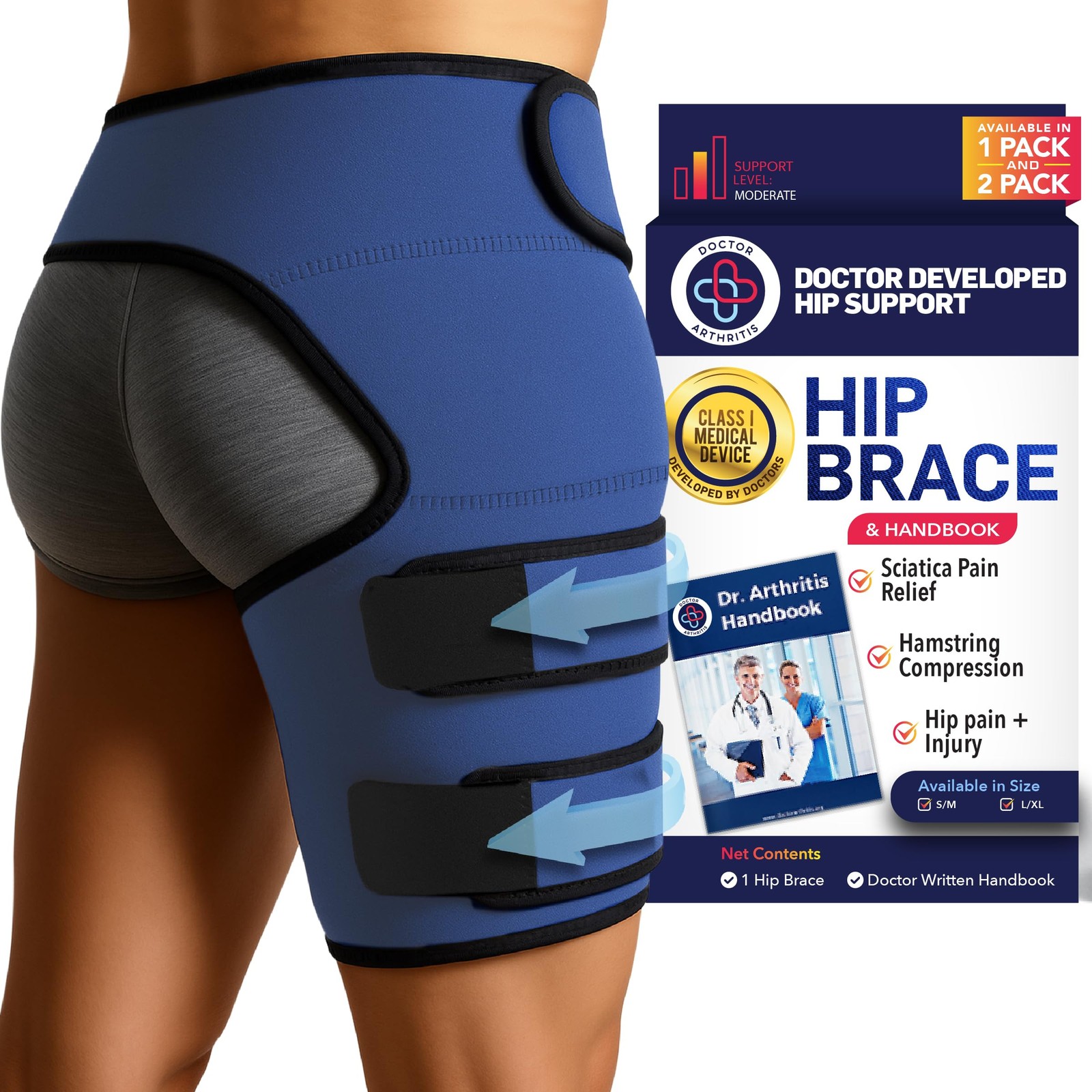 Dr. Arthritis Hip Brace, Adjustable Sciatic Nerve Brace and Stabilizer for Pu…