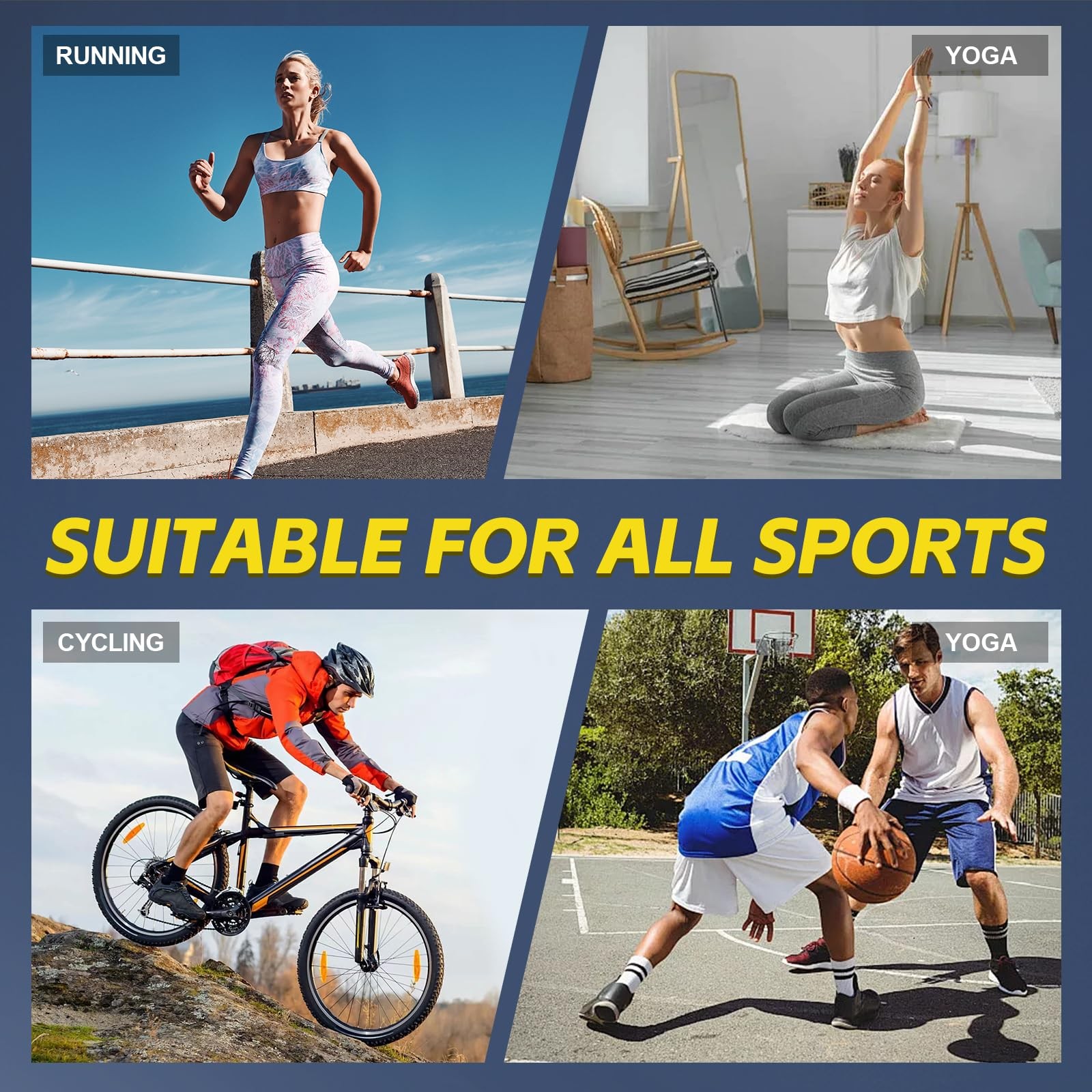 Full Leg Compression Sleeves Long Knee Brace Support Non Slip Sports 1 Pair