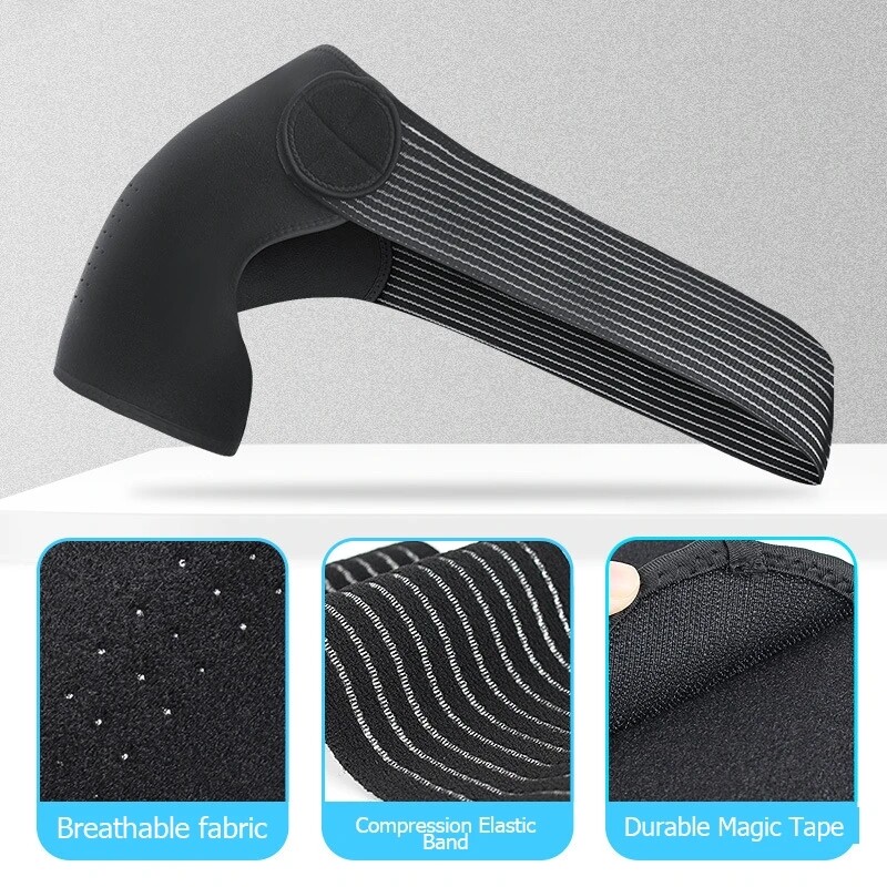 Double Shoulder Brace Torn Rotator Cuff Pain Relief Support Sleeve Adjustable UR