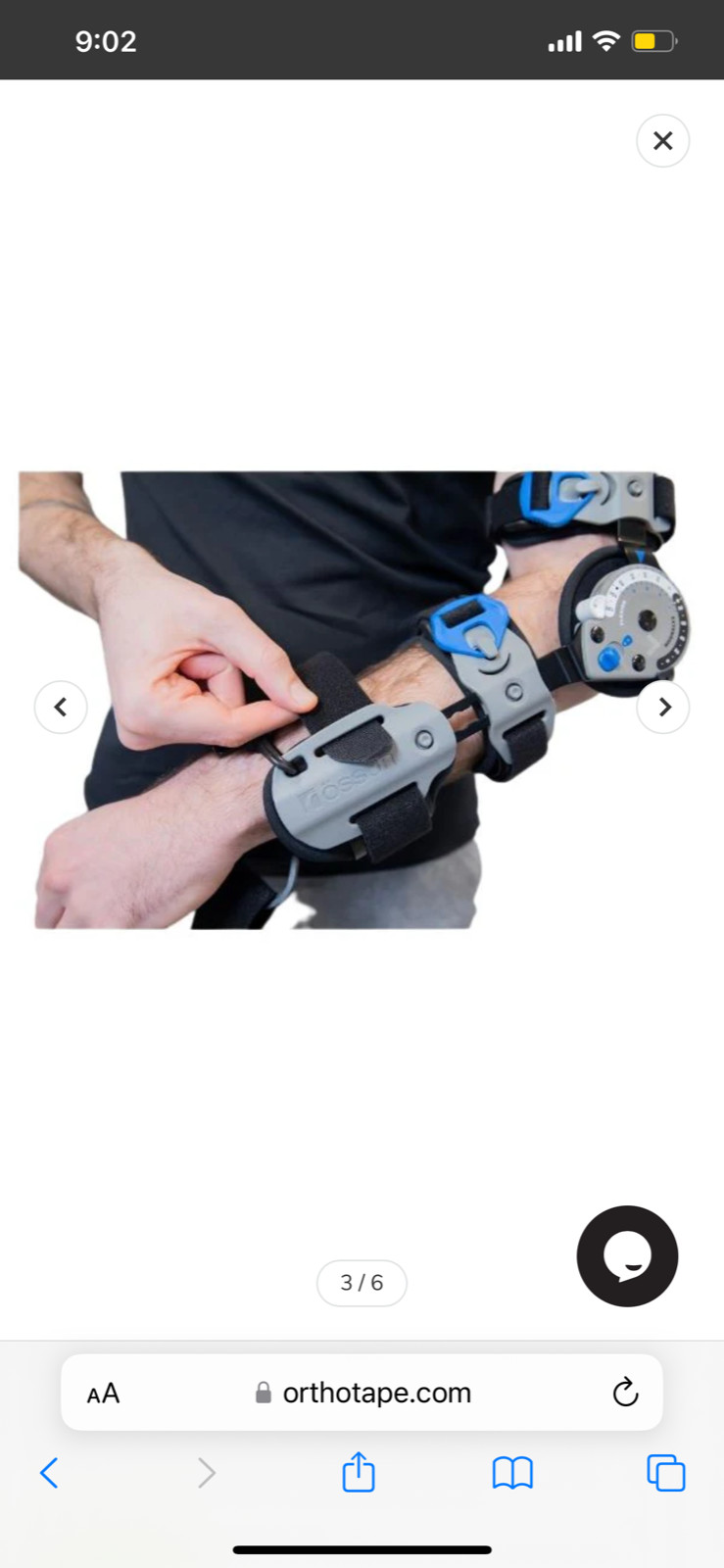 Ossur Rebound Post Op Elbow Brace w/ Strap – Right Arm – Adjustable ROM