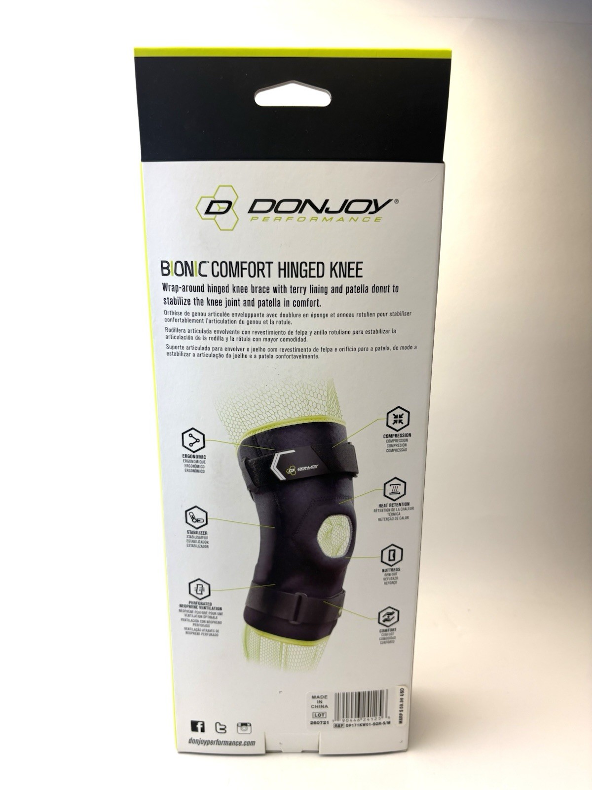 DonJoy Performance Bionic Comfort Hinged Knee Brace Support Size Small / Medium