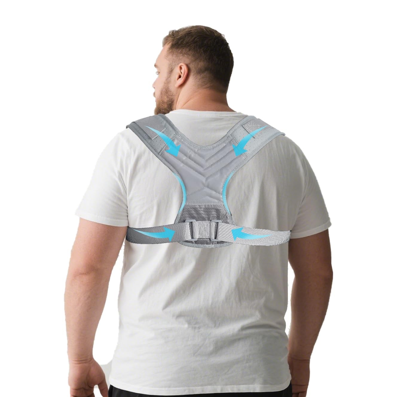 Plus Size Back Brace, XXXL to 6XL Brace Posture XXX-Large, Gray