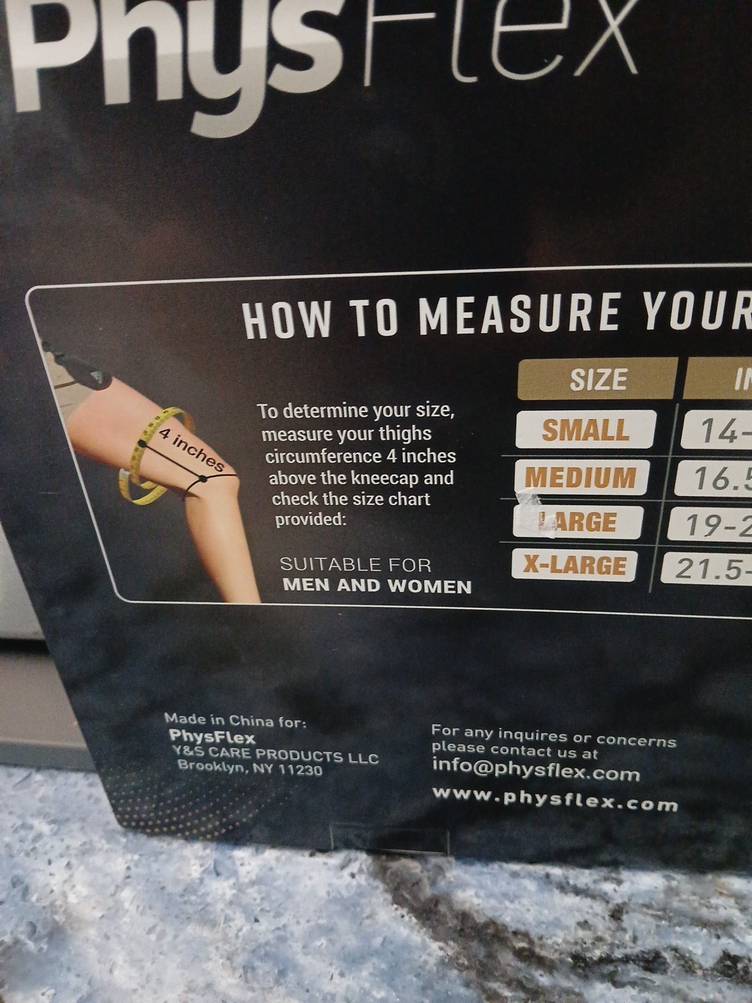 Physflex knee sleeve maximum support size MEDIUM~NIB