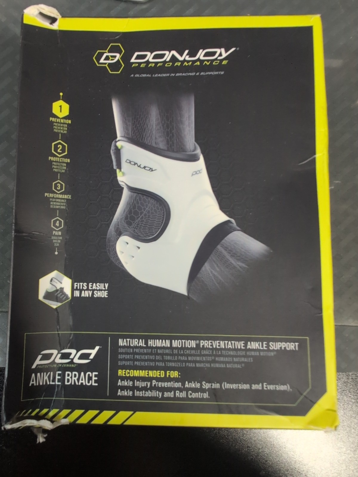 DonJoy Performance POD Ankle Brace White (X-Small Right) Open Box #K9